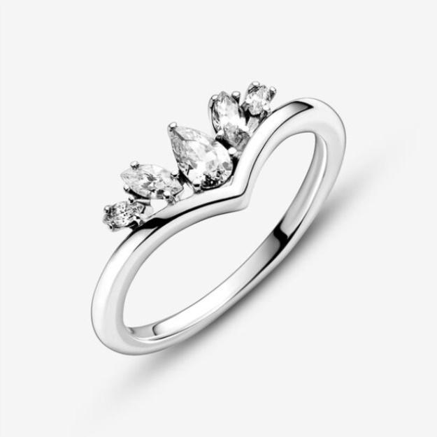 Sparkling Pear Marquise Wishbone Ring-Final Sale Pandora