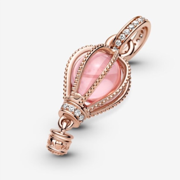 Sparkling Pink Hot Air Balloon Dangle Charm Pandora