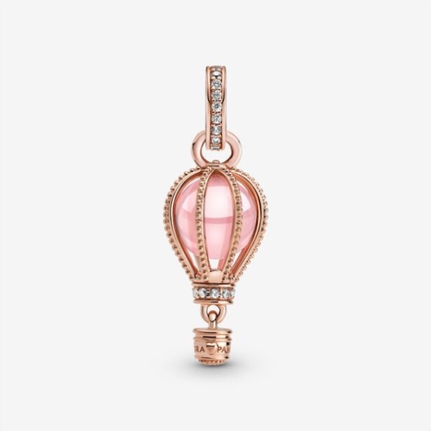 Sparkling Pink Hot Air Balloon Dangle Charm Pandora