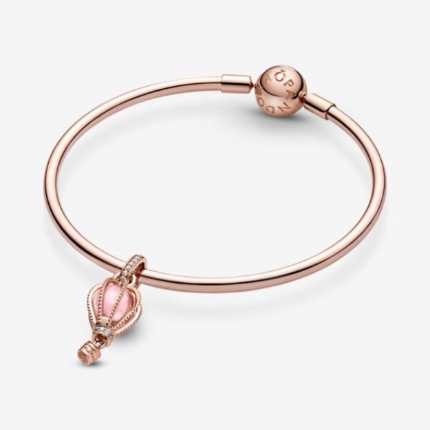 Sparkling Pink Hot Air Balloon Dangle Charm Pandora