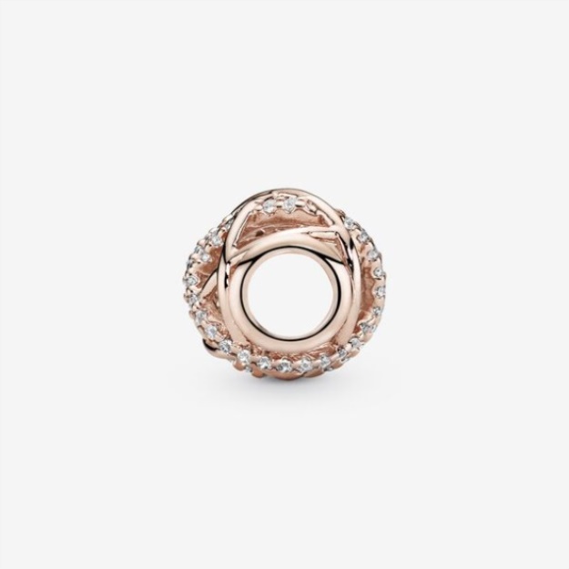 Sparkling Polished Lines Charm Pandora Rose Gold Plated