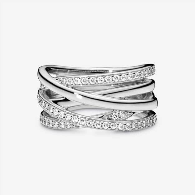 Sparkling Polished Lines Ring Pandora Sterling Silver
