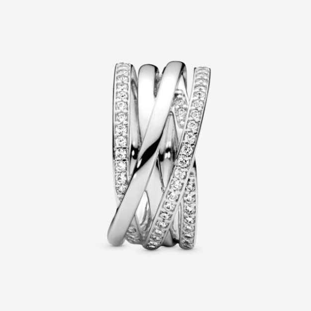 Sparkling Polished Lines Ring Pandora Sterling Silver