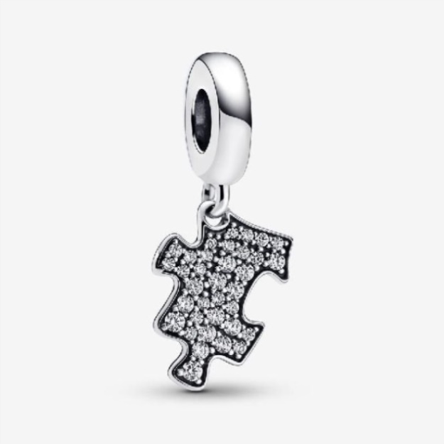 Sparkling Puzzle Piece Dangle Charms Pandora