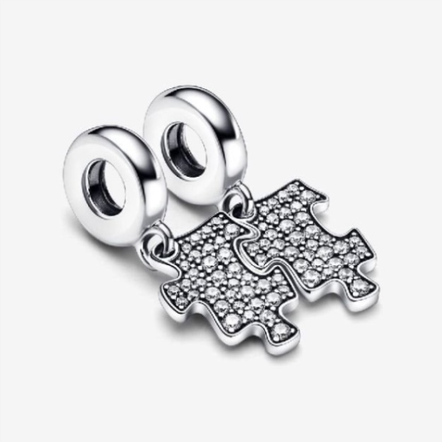 Sparkling Puzzle Piece Dangle Charms Pandora