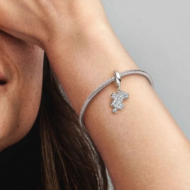 Sparkling Puzzle Piece Dangle Charms Pandora