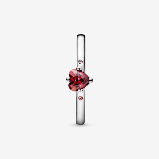 Sparkling Red Heart Ring Pandora