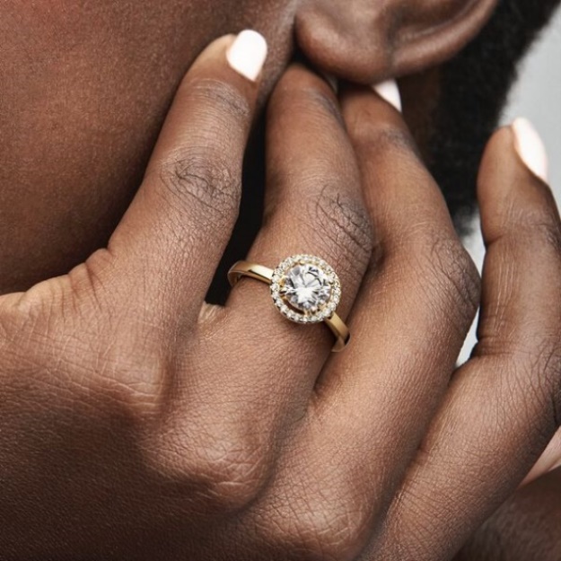 Sparkling Round Halo Ring Pandora