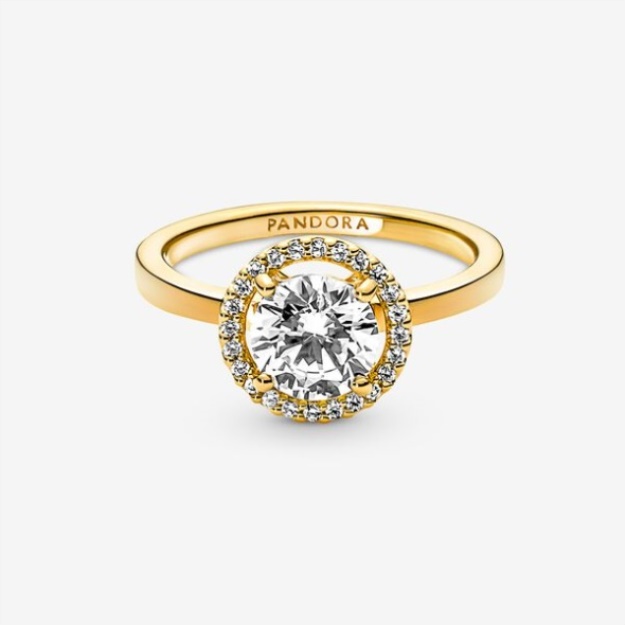Sparkling Round Halo Ring Pandora