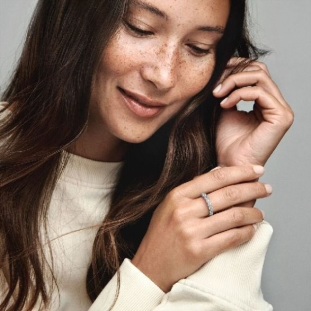 Sparkling Row Eternity Pandora Ring