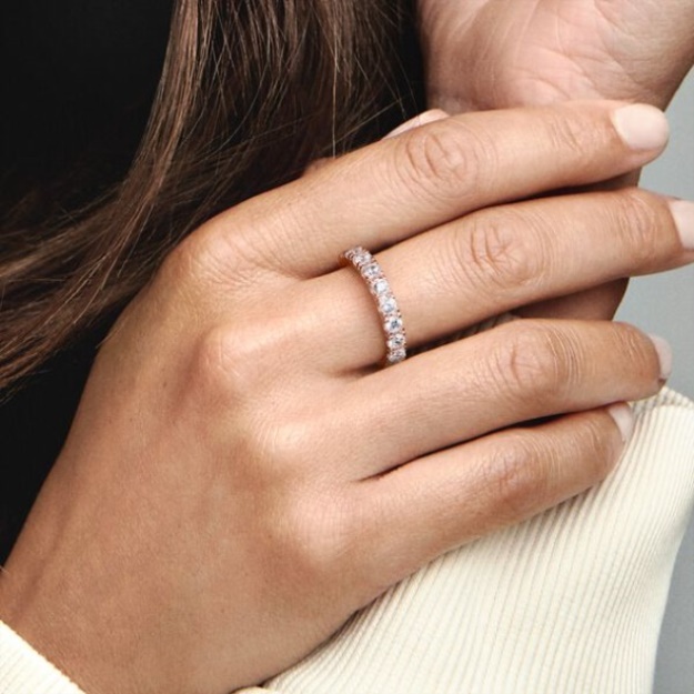 Sparkling Row Eternity Ring Pandora Rose Gold Plated
