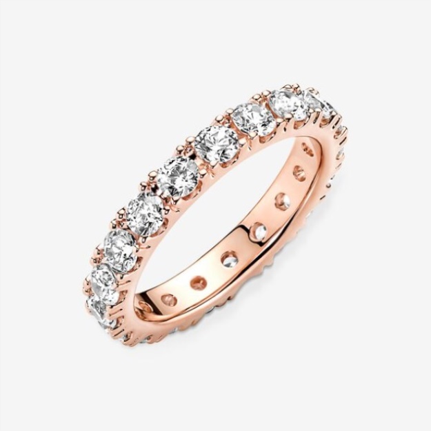 Sparkling Row Eternity Ring Pandora Rose Gold Plated