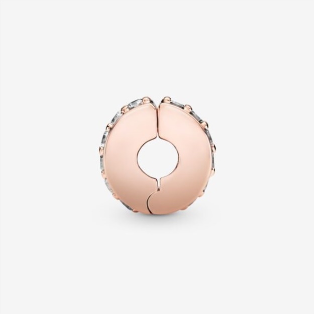 Sparkling Row Spacer Charm Pandora Rose Gold Plated