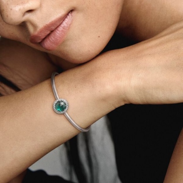 Sparkling Sea Green Charm Pandora