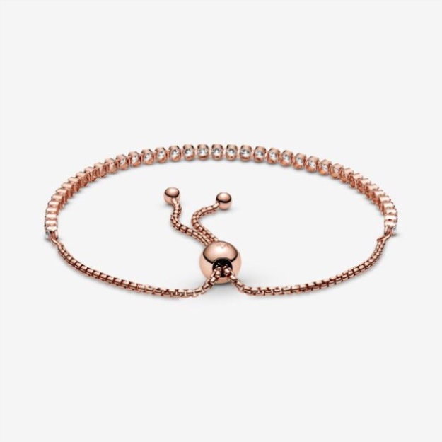 Sparkling Slider Tennis Bracelet Pandora Rose Gold Plated