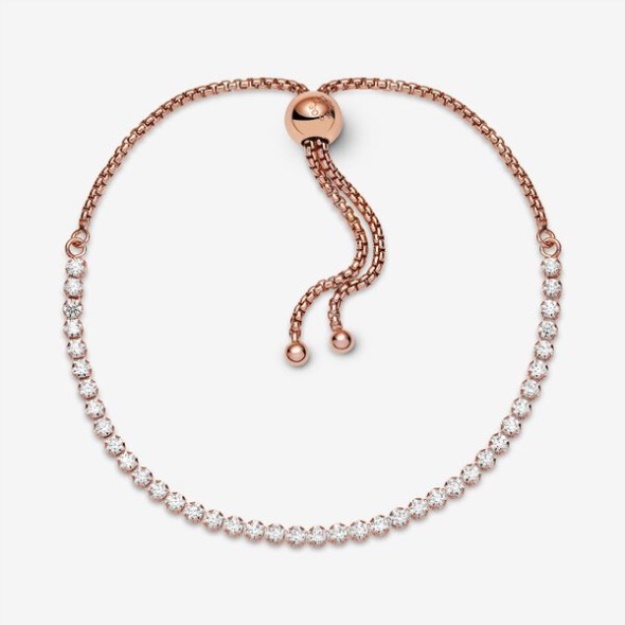 Sparkling Slider Tennis Bracelet Pandora Rose Gold Plated