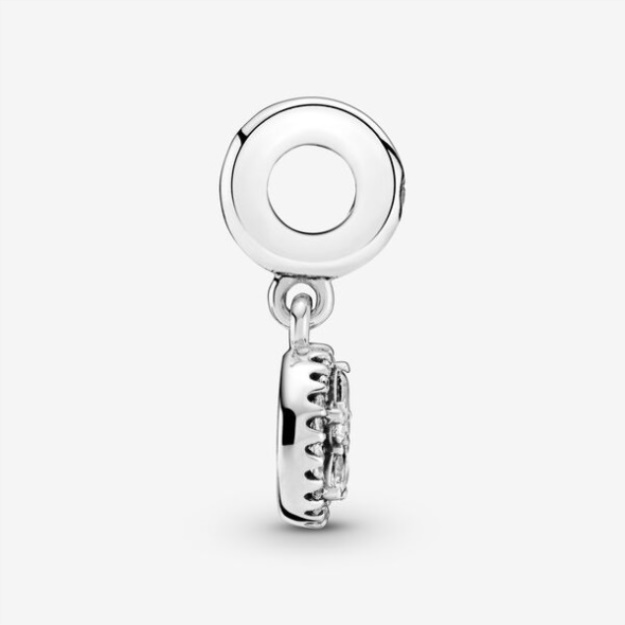 Sparkling Snowflake Circle Dangle Charm Pandora