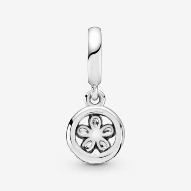 Sparkling Snowflake Circle Dangle Charm Pandora