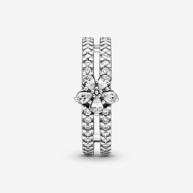Sparkling Snowflake Double Ring Pandora