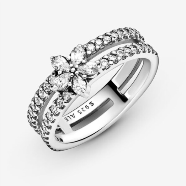 Sparkling Snowflake Double Ring Pandora