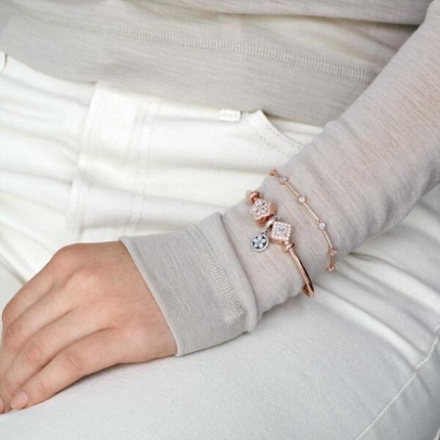 Sparkling Snowflake Pave Charm Pandora Rose Gold Plated