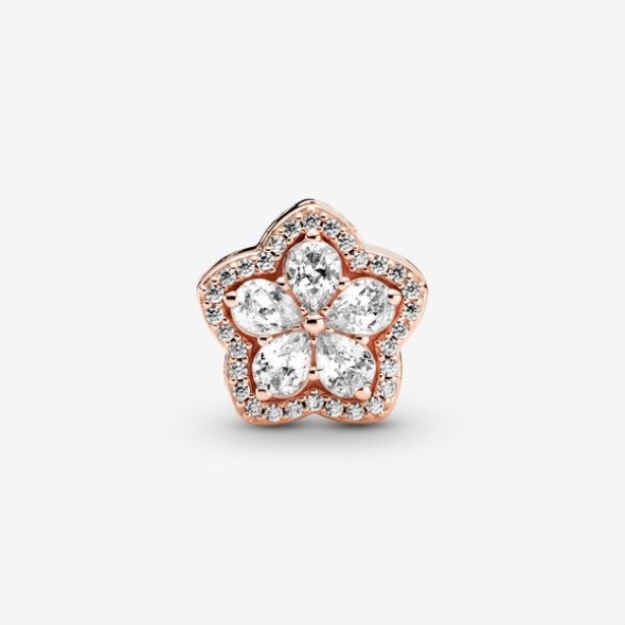 Sparkling Snowflake Pave Charm Pandora Rose Gold Plated