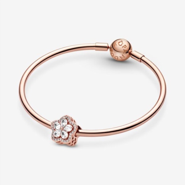 Sparkling Snowflake Pave Charm Pandora Rose Gold Plated