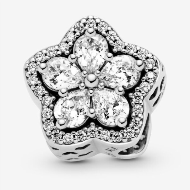Sparkling Snowflake Pave Charm Pandora Sterling Silver