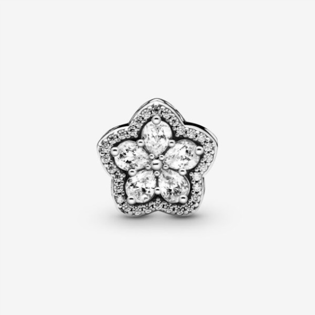 Sparkling Snowflake Pave Charm Pandora Sterling Silver