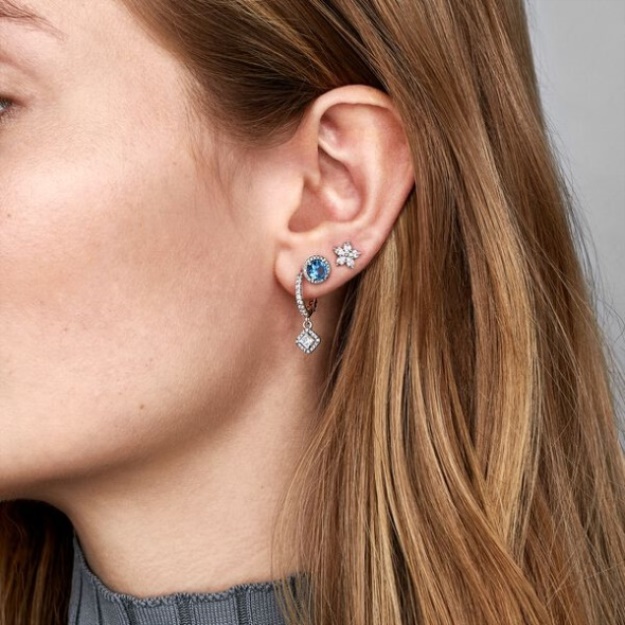 Sparkling Snowflake Stud Earrings Pandora