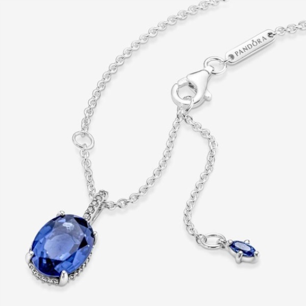 Sparkling Statement Halo Pendant Necklace Pandora