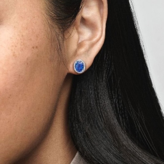 Sparkling Statement Halo Stud Earrings Pandora CA
