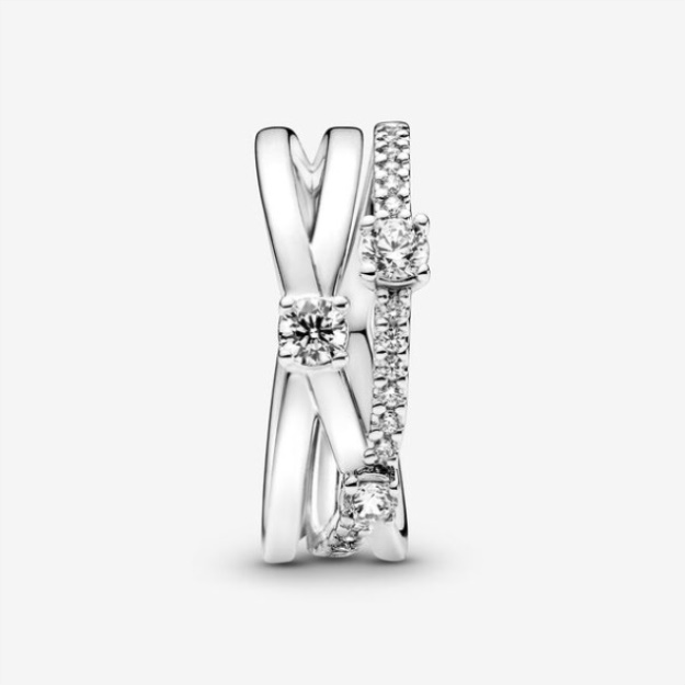 Sparkling Triple Band Ring Pandora Sterling Silver