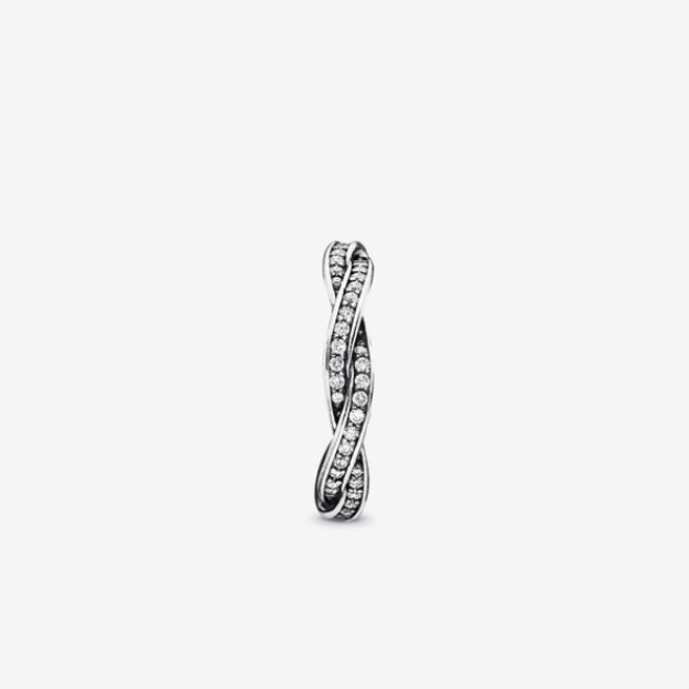 Sparkling Twisted Lines Ring Pandora Sterling Silver