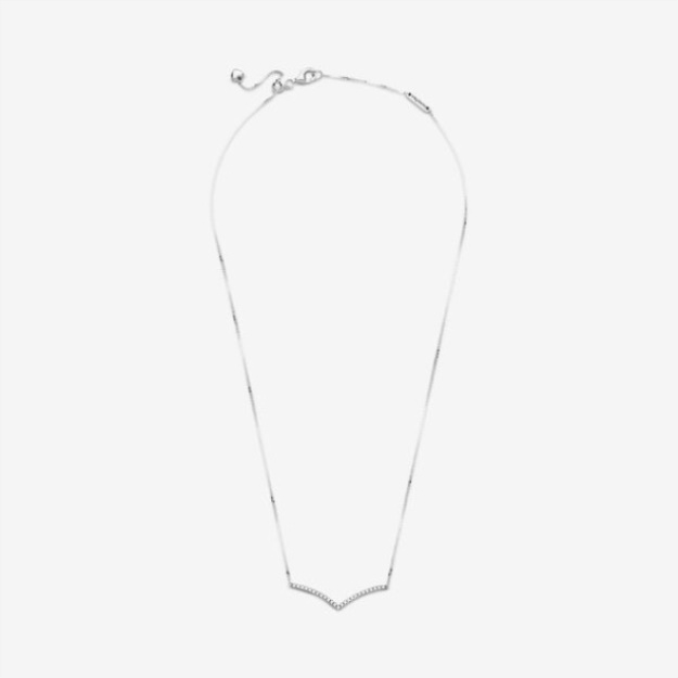 Sparkling Wishbone Necklace Pandora