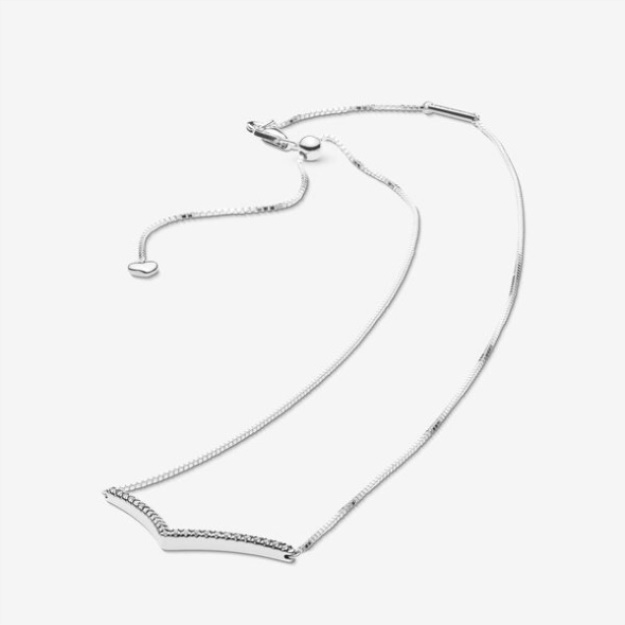 Sparkling Wishbone Necklace Pandora
