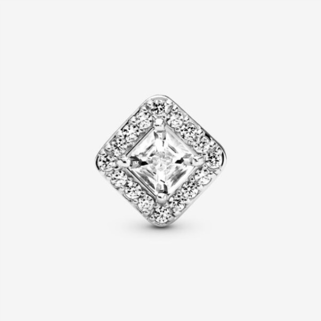 Square Sparkle Halo Charm Pandora Sterling Silver