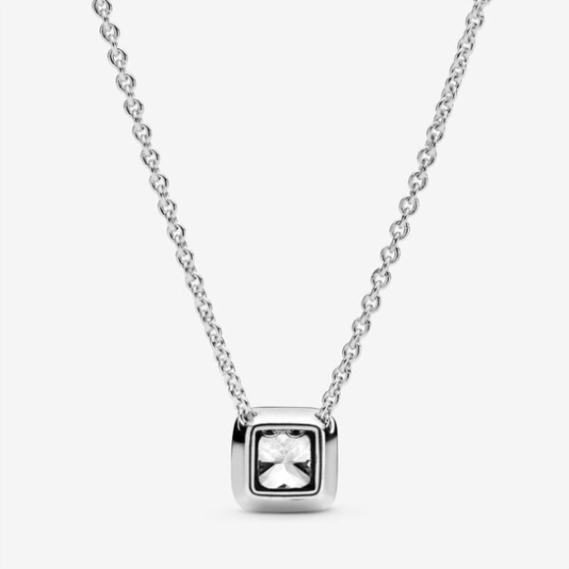 Square Sparkle Halo Necklace Pandora