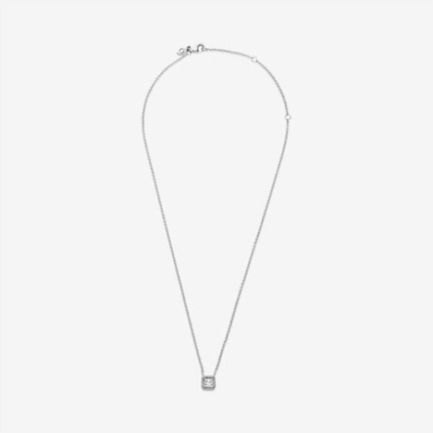 Square Sparkle Halo Necklace Pandora