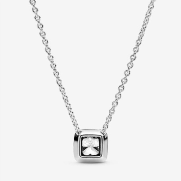 Square Sparkle Halo Necklace Pandora CA