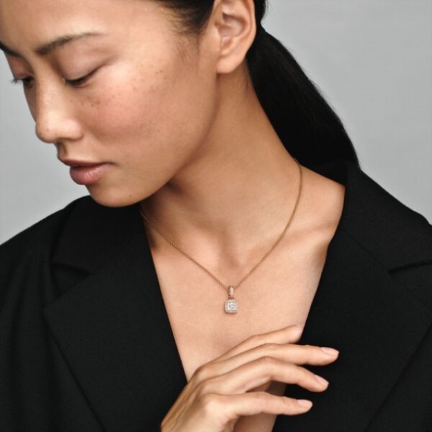 Square Sparkle Halo Pendant Pandora