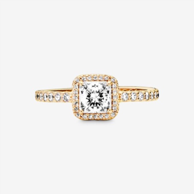 Square Sparkle Halo Ring Pandora