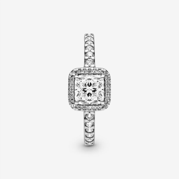 Square Sparkle Halo Ring Pandora Sterling Silver