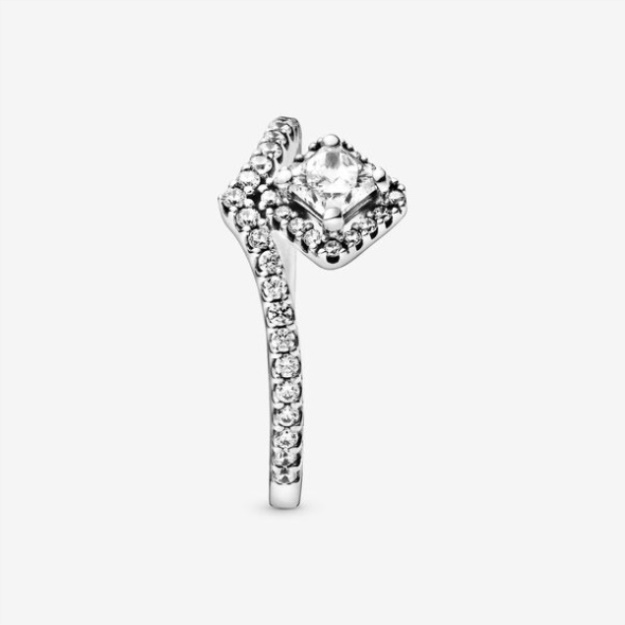 Square Sparkle Wishbone Ring-Final Sale Pandora