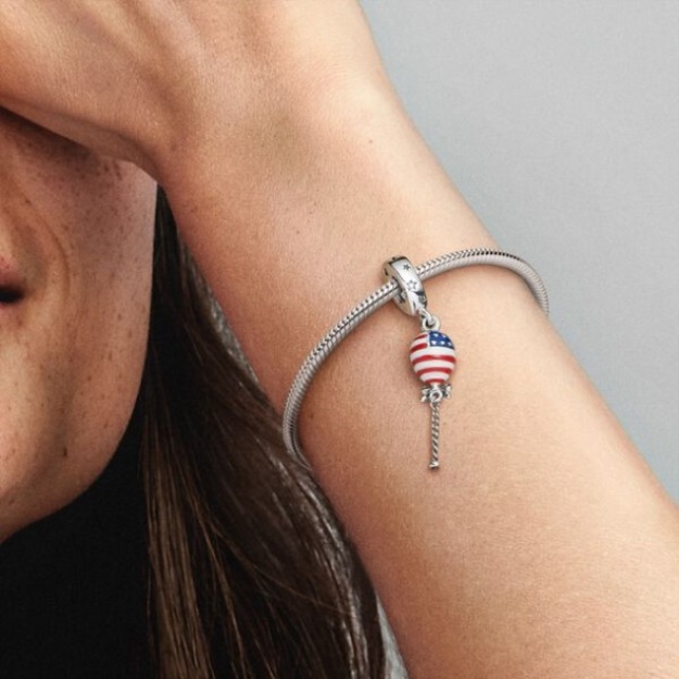 Stars Stripes Bow Balloon Dangle Charm Pandora