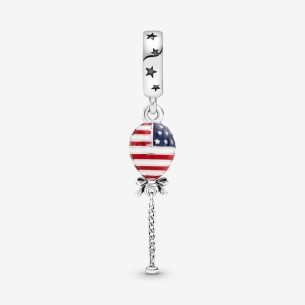 Stars Stripes Bow Balloon Dangle Charm Pandora