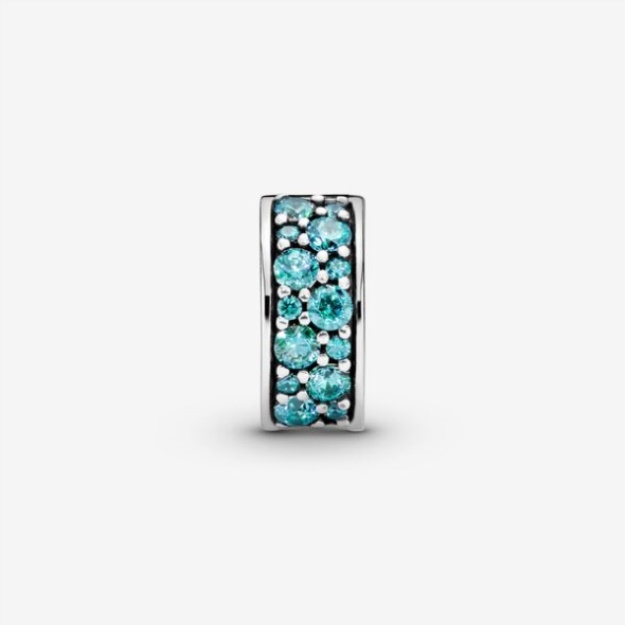 Teal Pave Clip Charm Pandora