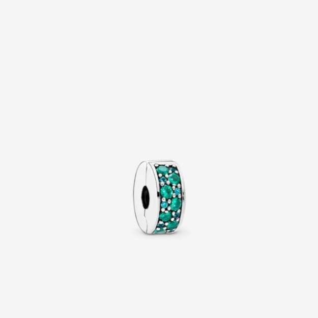 Teal Pave Clip Charm Pandora