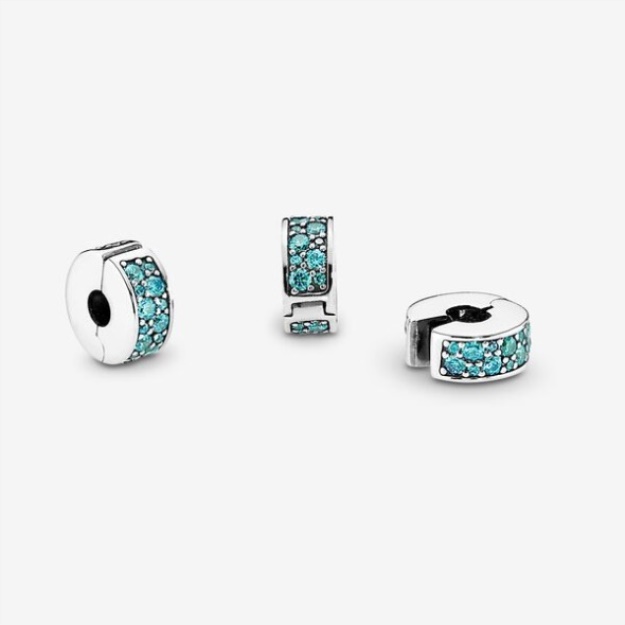 Teal Pave Clip Charm Pandora