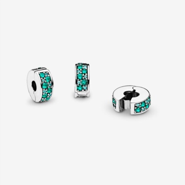 Teal Pave Clip Charm Pandora